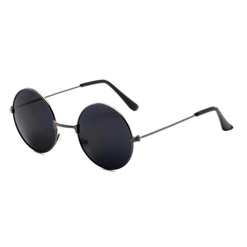 Classic Vintage Metal Round Shape Frame Colored Lenses Sunglasses Unisex Trendy Uv Protection Reflective Sunglasses