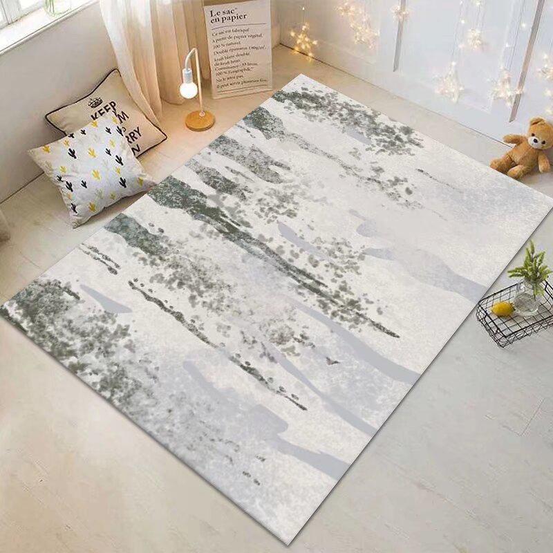 Modern Light Luxury Abstract Carpet Large Living Room Art Ink Pattern Rug Fluffy Soft Bedroom Bedside Rug Washable Kitchen Mat