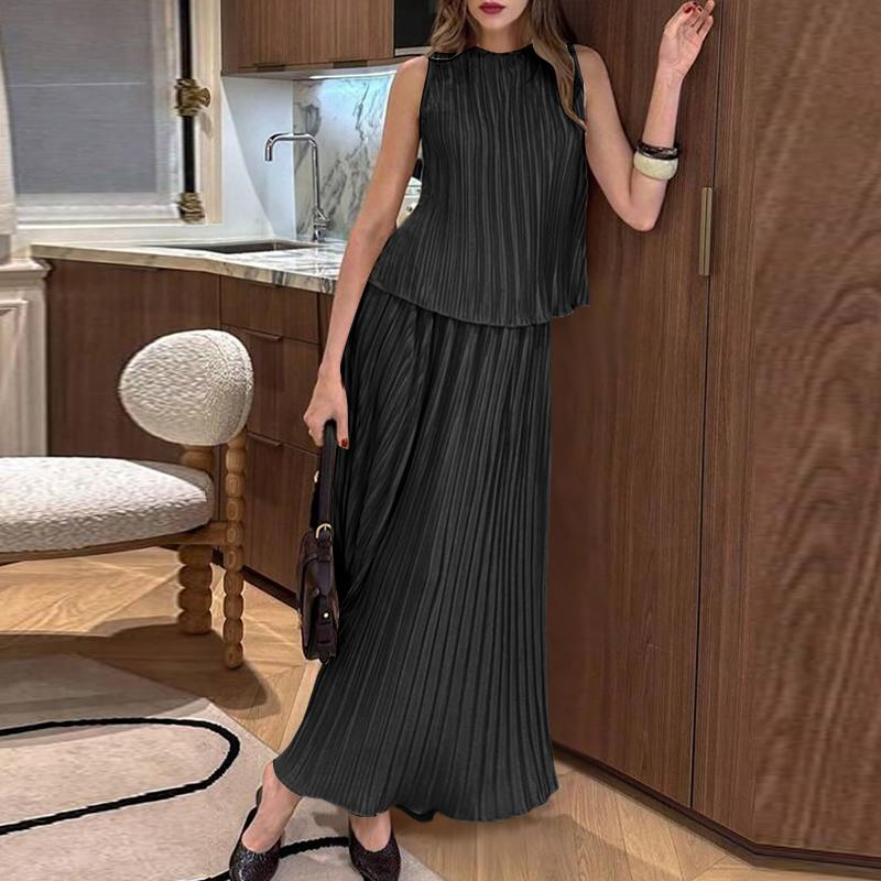 ZANZEA Женские безрукавки, топы и длинные юбки, летние комплекты из двух частей