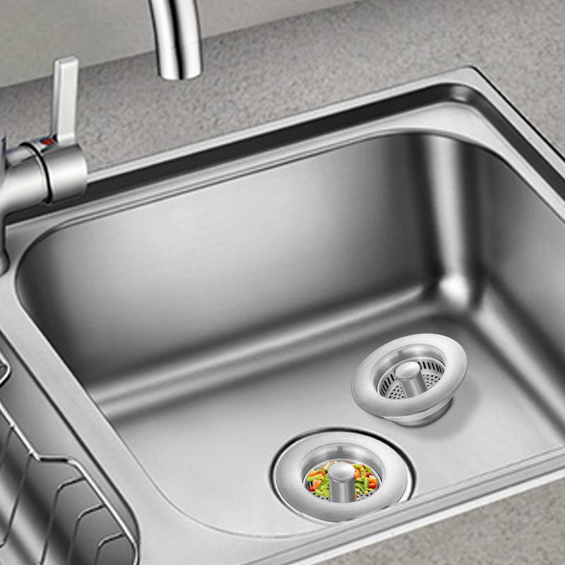 Фильтр для раковины из нержавеющей стали, выдвижная кухонная заглушка для быстрого слива, заглушка для раковины, предотвращающая засорение раковины, корзина для сбора еды