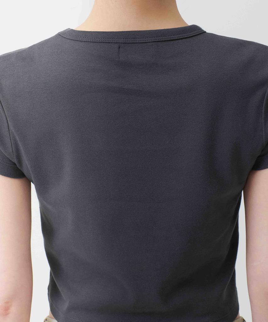 MUSINSA STANDARD WOMAN Women'S Slim Crop Crew Neck T-Shirt [Dark Grey]