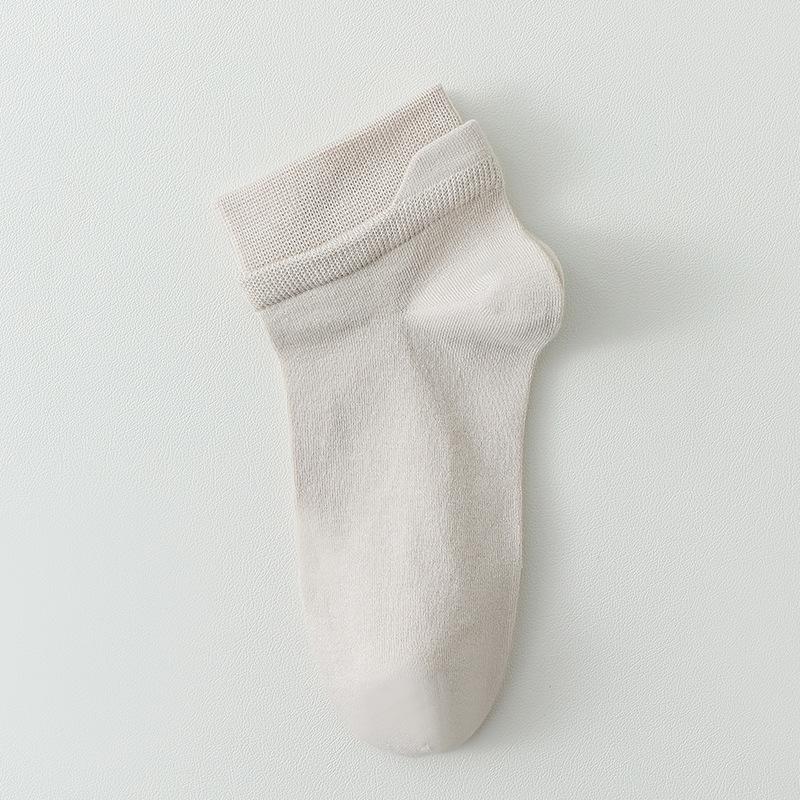 Мужские весенне-осенние носки из чистого хлопка, с поддержкой ушей, влагоотводящие, дезодорирующие, сочетающихся цветов, короткие