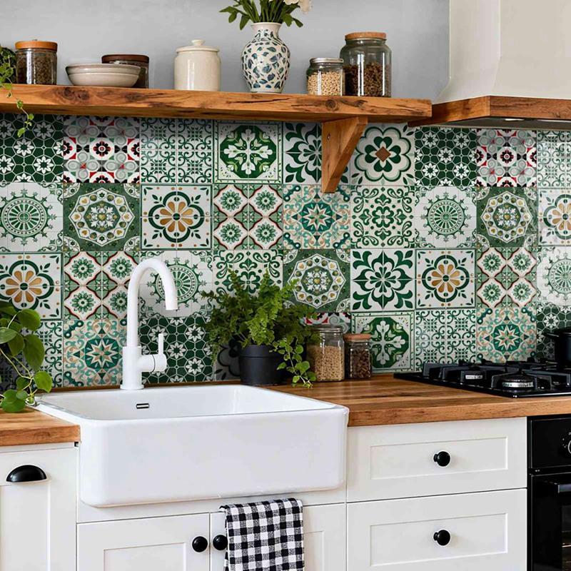 24pcs 15x15cm Tile Decorative Sticker PVC Self Adhesive Wallpaper