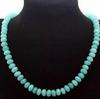 Natural 5x8mm Blue Aquamarine Rondelle Gemstone Necklace 18"