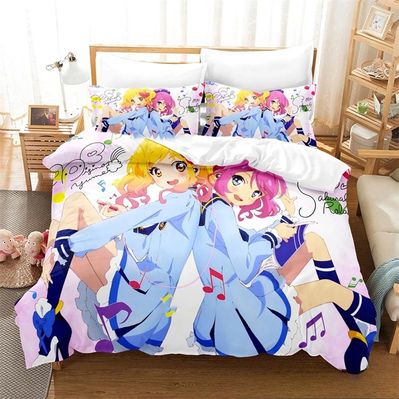 Aikatsu Idol Activity Аниме Постельные наборы изысканный набор постельных принадлежностей пододеяльник комплект одеяло роскошный подарок на день рождения