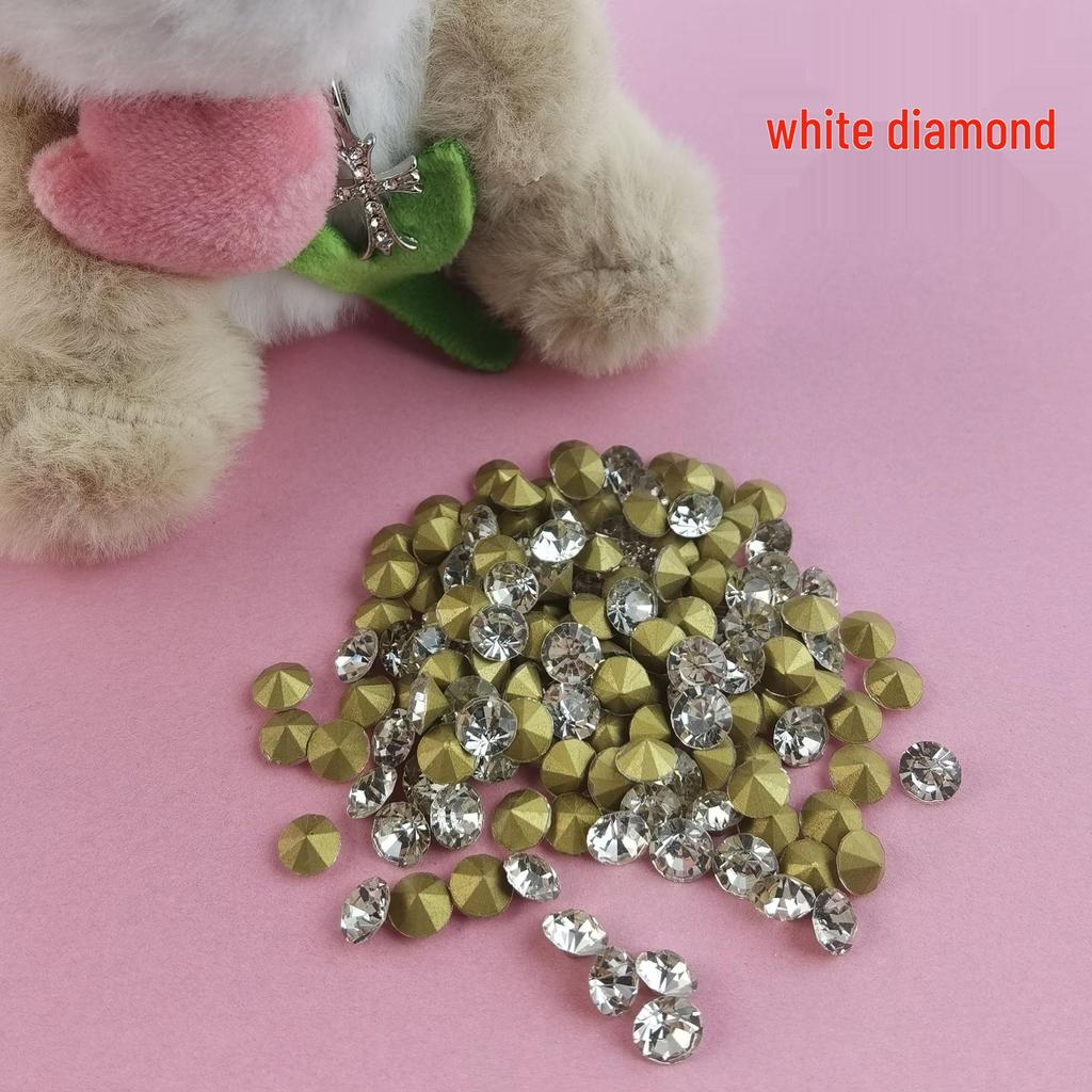 Белый стеклянный сверло-страз для нейл-арта, коронок, очков и DIY-аксессуаров для бижутерии