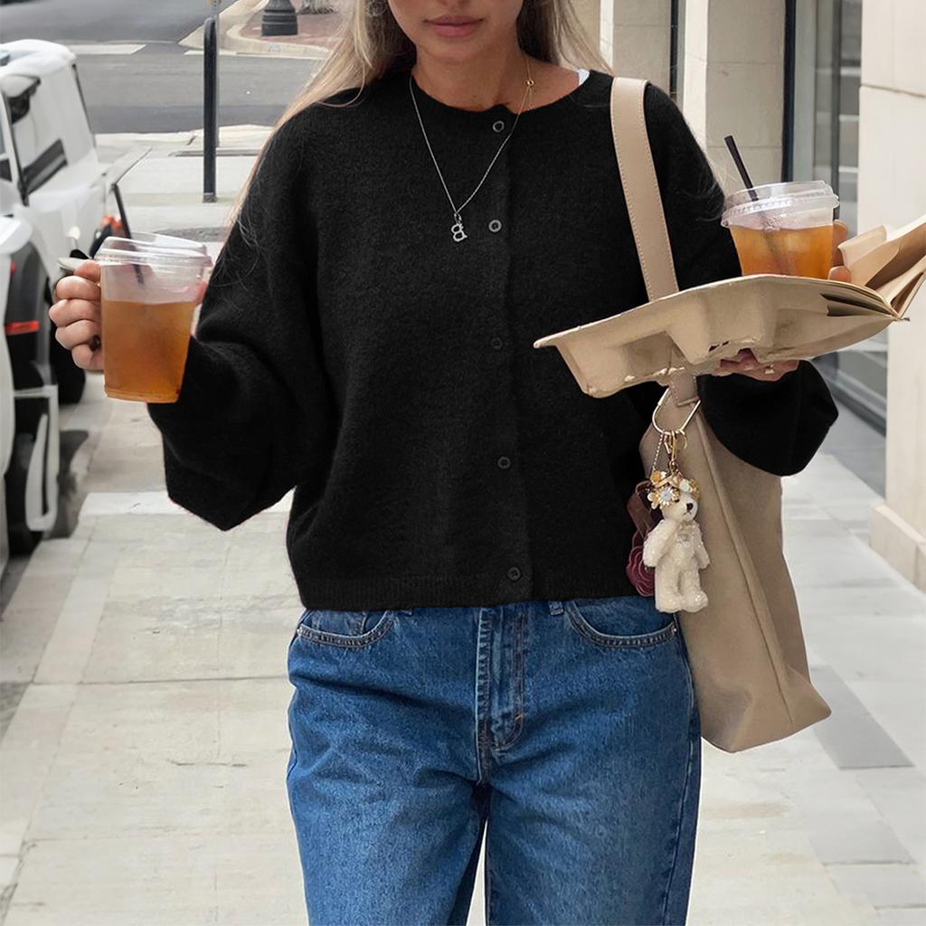 Casual Simple Style Long-sleeved Vest Wool Woolen Women's Autumn Winter