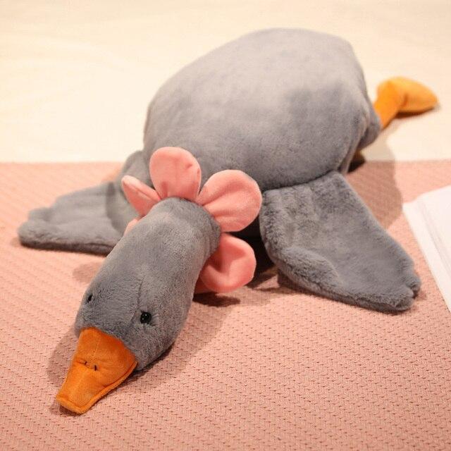 1 шт. 85 см Милые Лежащие Гуси Плюшевые Игрушки Очаровательная Животная Утка с Подушкой-Лепестком Мягкие Набивные Куклы-Успокаиватели для Сна Младенцев Для Девочек