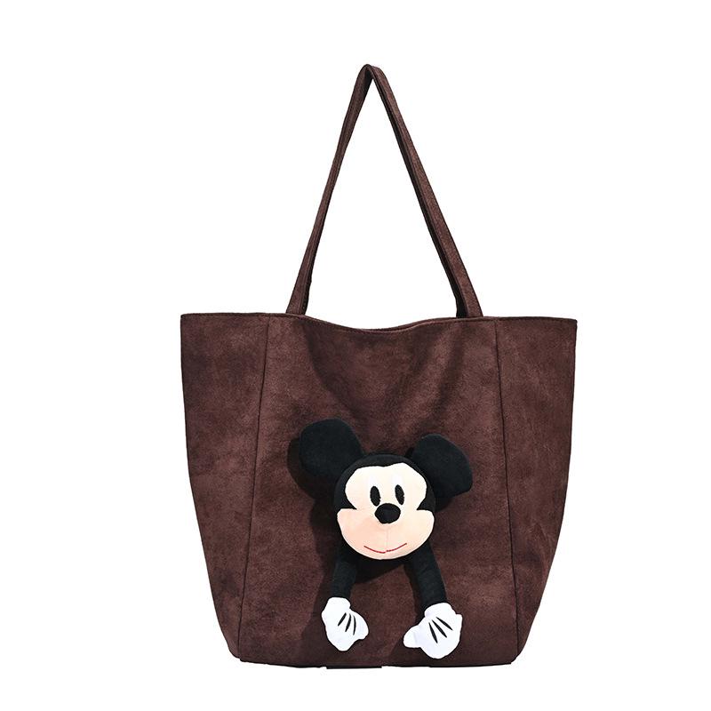 Korean Cute Mickey Head Large Capacity Retro Tote Shoulder Bag