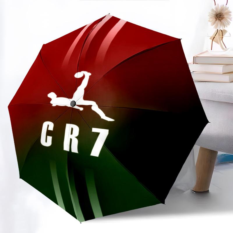 CR7's Legacy Folding umbrella Portable Suitable for all seasons Three folds printing light