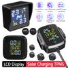 Car Tyre Pressure Alarm Monitor System TPMS 2 External Sensors LCD Display Temperature Warning Wireless Solar Motorcycle Parts