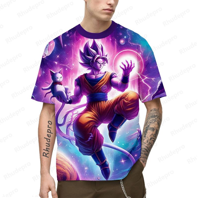 Аниме Мужская Уличная Одежда Футболка Dragon ball Гоку Супер Сайян Одежда Топы Детские Рубашки в Стиле Харадзюку Тренд 2024
