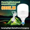 Outdoor USB LED Light Bulb Power Bank Charging Emergency Light Hook Camping Fishing Portable Tent Lantern Night Light Bulb