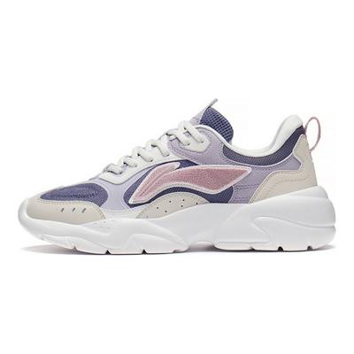 Li Ning Классические низкие спортивные повседневные кроссовки Женские кроссовки Светло-фиолетовый AGCS268-2
