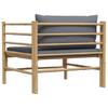vidaXL Gartensofa mit Dunkelgrauen Kissen Bambus