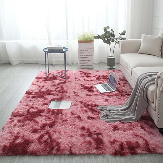 Shag Area Rug for Living Room Fuzzy Plush Indoor Bedroom Carpet Tie Dye Thickened
