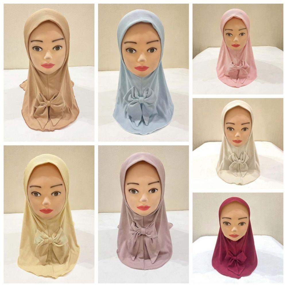 Pre-Stitched Design Kids Instant Hijab Breathable Ethnic Style Turban Traveling Abroad Essentials