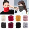 Thick Collar Scarf Windproof Neck Warmer Fleece Lined Scarf Circle Loop Scarves Winter Neck Gaiter