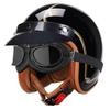 DOT Certified 3/4 Motorcycle Helmet Men Women Retro Style ABS Cruiser Scooter Half With Bluetooth Option