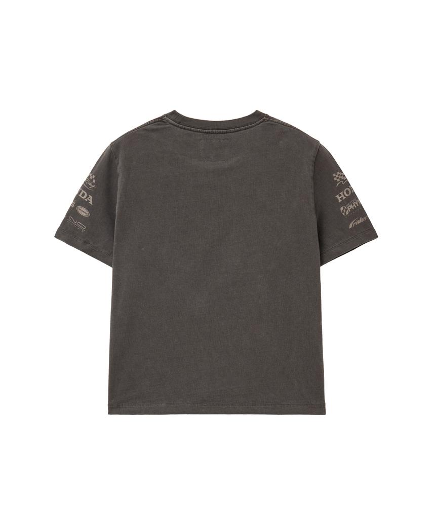 PHYPS MOTORCYCLE Womens Wing Collect Logo Short Sleeve Pigment Charcoal
