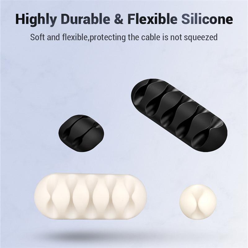 3pcs USB Cable Silicone Organizer Wire Winder Earphone Holder Cord Clip Phone Cables Tie Fixer Wire Management For Office Home