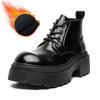 Мужская мода вечеринка ночной клуб платформа ботинки черные трендовые туфли из натуральной кожи ковбойские осенне-зимние ботинки крутые ботильоны для мужчин