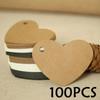 100Pcs Heart Shape Hang Tag DIY Kraft Gift Tags Christmas Decoration Cards Gift Wrapping Paper Labels Scrapbooking