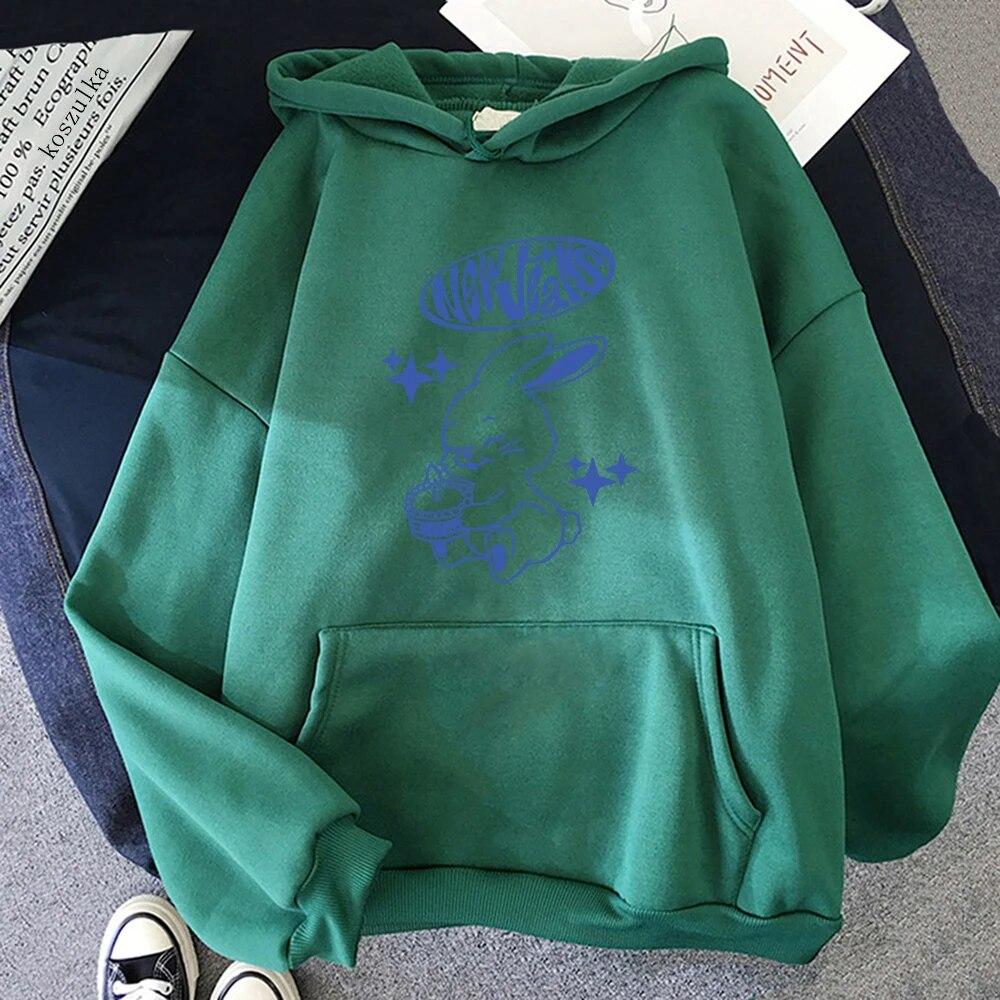 NewJeans Tokki Bunnies, подарок на день рождения, толстовка для женщин/мужчин, Harajuku, эстетические толстовки с графическим рисунком, унисекс, осень-зима, с капюшоном, Sudaderas