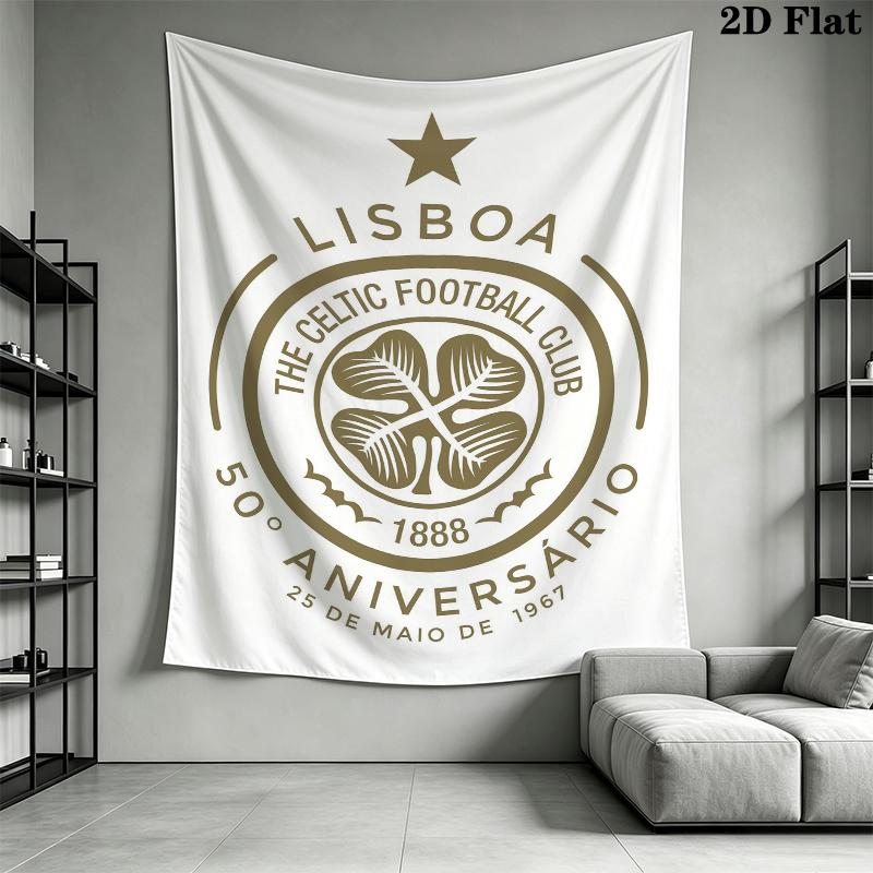 Celtic Football Club Wall Tapestry Aesthetic Wall Hanging Printed Fabric Blanket Decorative Tapestries for Bedroom Living Room Home Decor