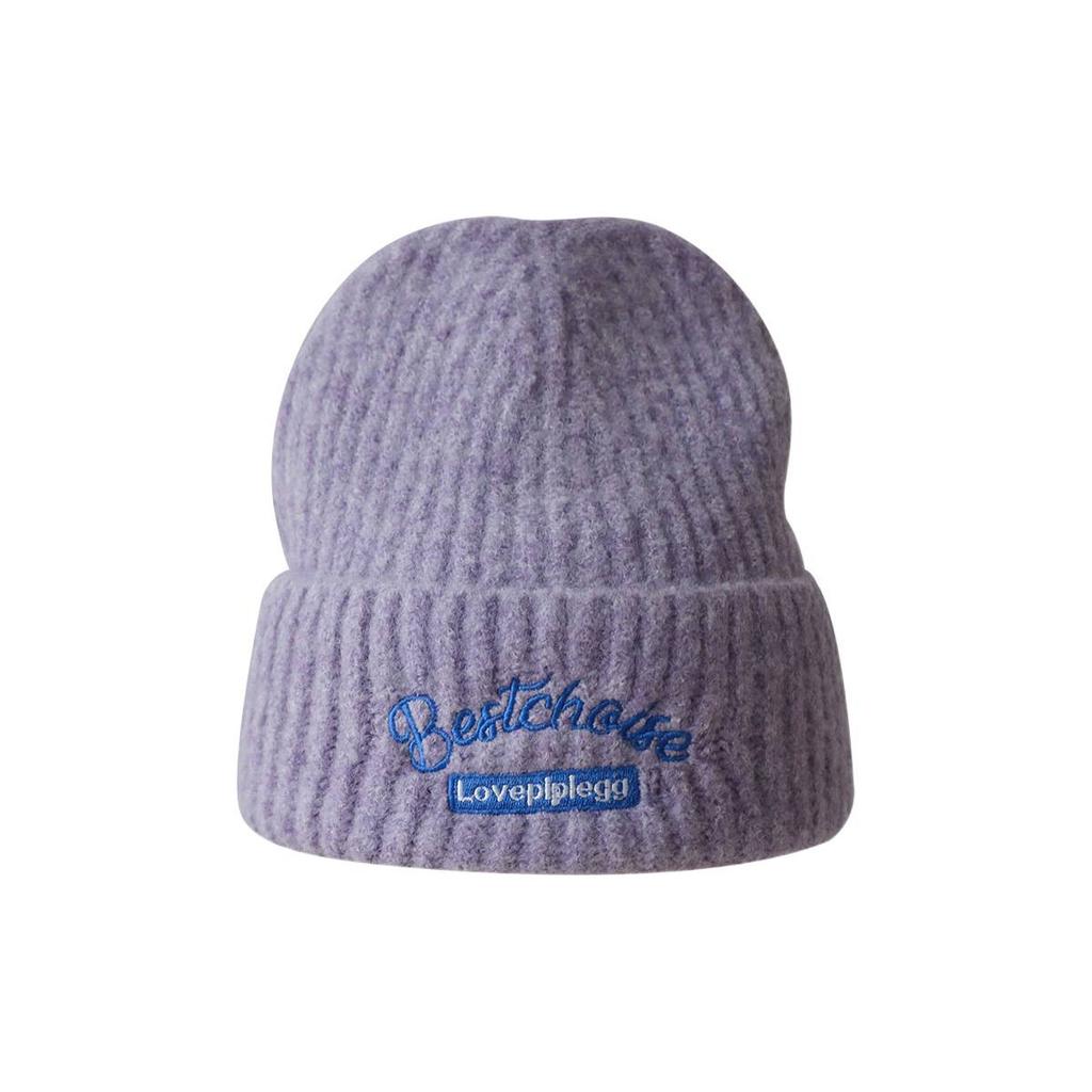 Korean-style trendy brand knitted hat, autumn and winter woolen hat for women, stylish student couple's colorful wool beanie, head wrap hat for men
