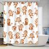 Cute Monkey Print Shower Curtain Waterproof Fabric Home Decor Bathroom Decoration Size 180x240cm