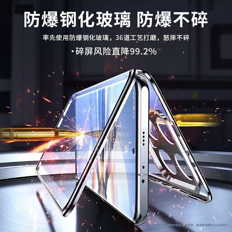 Чехол-бампер 360° с двойной магнитной адсорбцией, металлический, для Xiaomi 14 Pro, Xiaomi Mi 14 14Pro 5G, защита