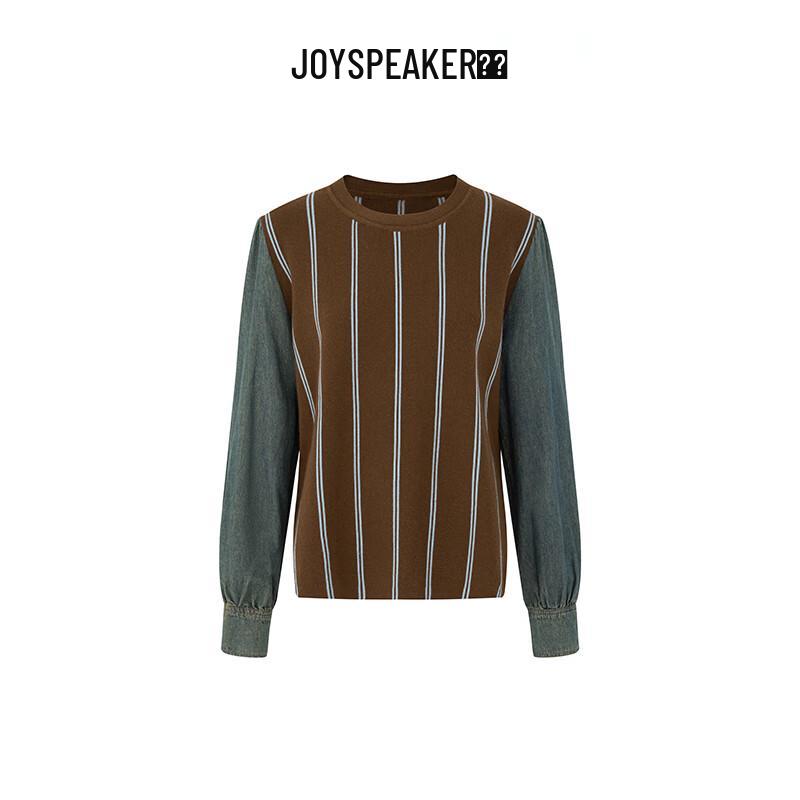 JOY SPEAKER Женская сшитая рубашка с круглым вырезом и длинными рукавами