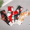 Женские рождественские носки средней длины, милые носки с Санта-Клаусом, носки до середины голени, носки со снеговиком и лосем