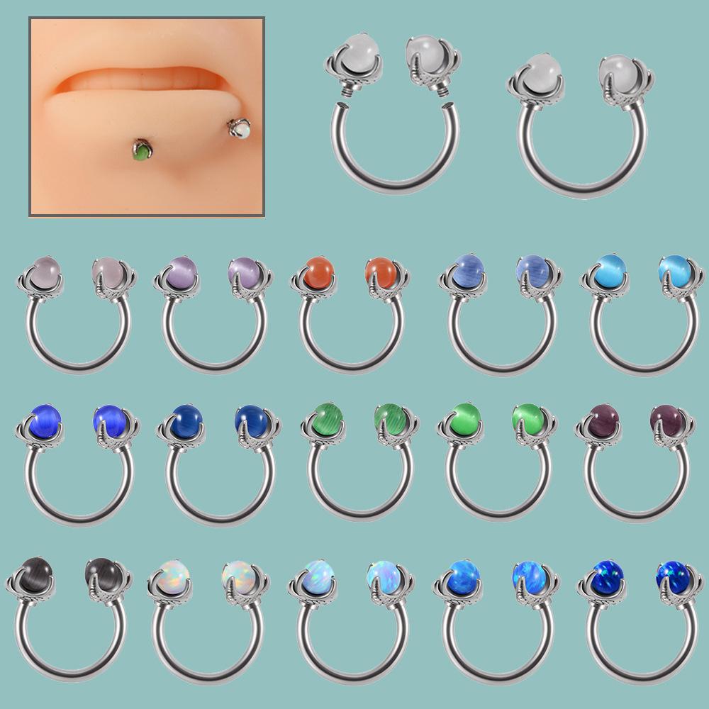 Ring Indian Style Crystal Piercing Clip Fashion Body Jewelry Septum Piercings Dragon Claw Nose Ring