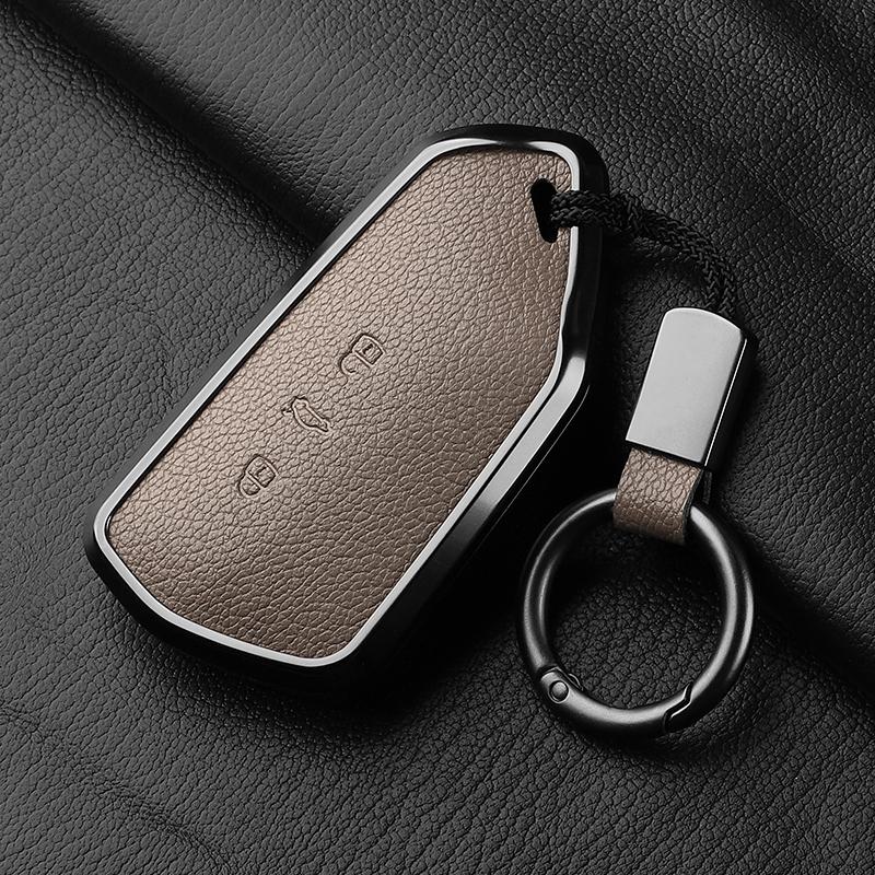 AAABP1 Goatskin Car Key Case Cover For Volkswagen Golf 8 MK8 ID.3 ID.4 Cupra Skoda Octavia A8 SEAT Leon MK4 2020 2021 Formentor Tarraco