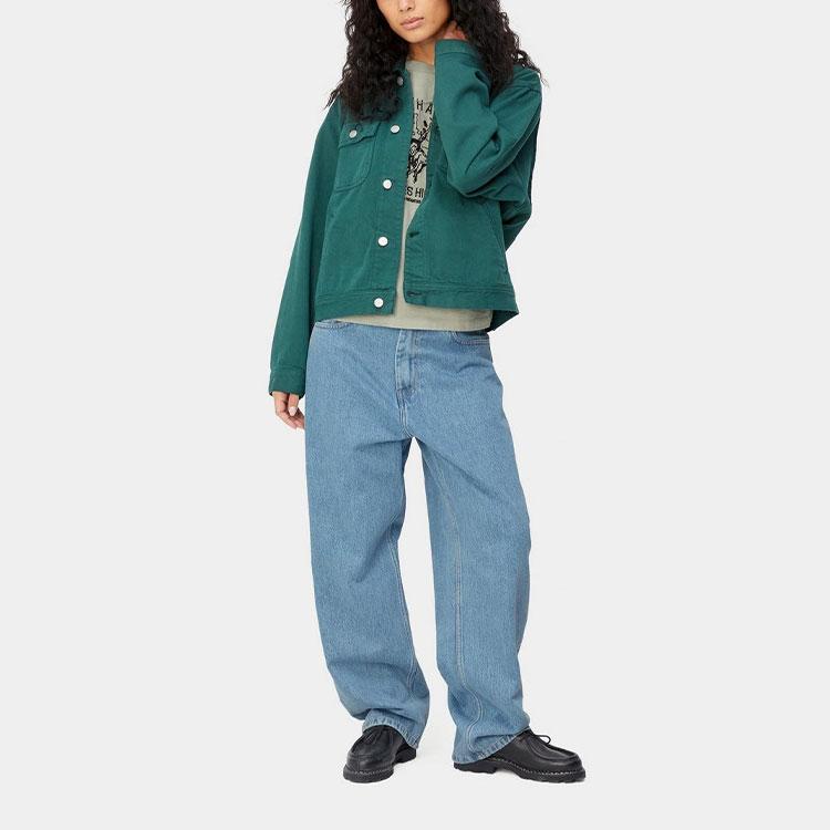 Carhartt WIP Джинсы женские однотонные со средней посадкой, свободные, прямого кроя I031918-01-12