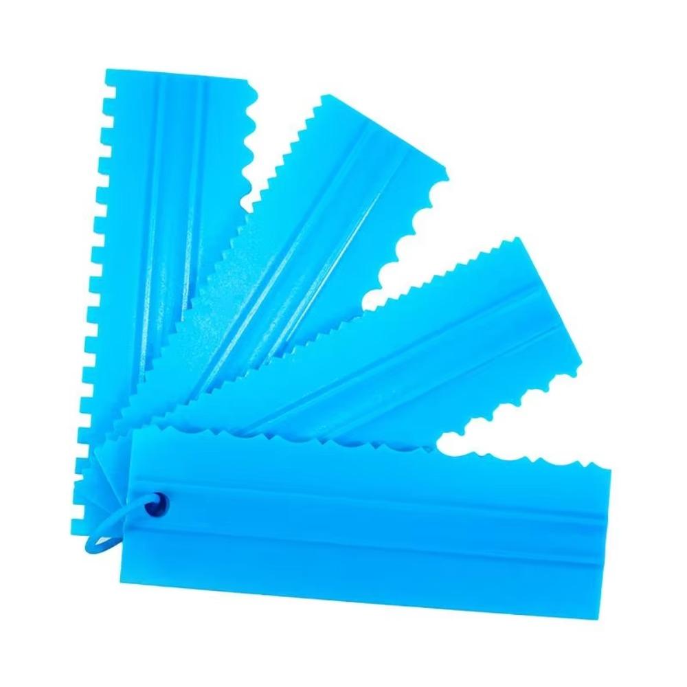 4Pcs Plastic Cake Scraper Stripes Edge Side Cake Pattern Cream Scraper Cake Decorating Comb DIY Baking Tools Baking Accessories