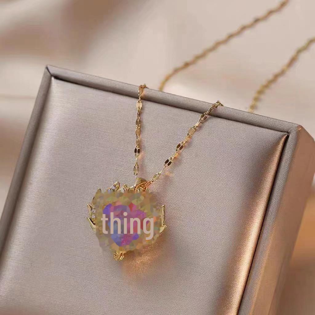 Элегантное ожерелье в виде океанского сердца с крыльями ангела - титановая сталь, не выцветает, для женщин