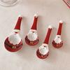 4 шт. керамических ложек Санта-Клауса, мерные ложки для выпечки с градуировкой для соли, сахара, приправ и супов, 3D рельефный дизайн