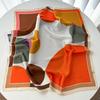 Роскошный разноцветный шелковый квадратный шарф для женщин, печатный шейный платок, накидка, элегантный платок-бандана, хиджаб, мягкий, пятноустойчивый, женский шарф