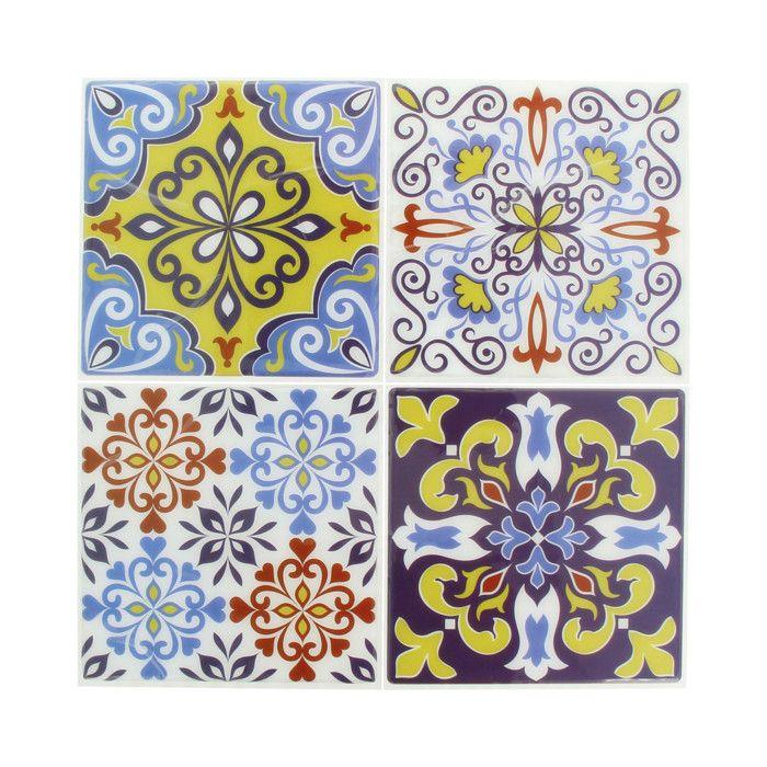 Sticker mosaique autocollant 12,5cm carreaux ciment 3