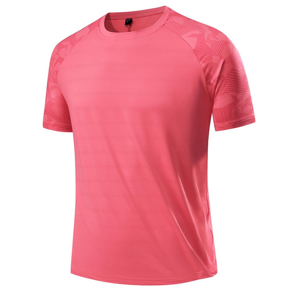 Мужская летняя облегающая дышащая одежда из шелка с круглым вырезом, быстросохнущая, повседневная спортивная футболка, топы