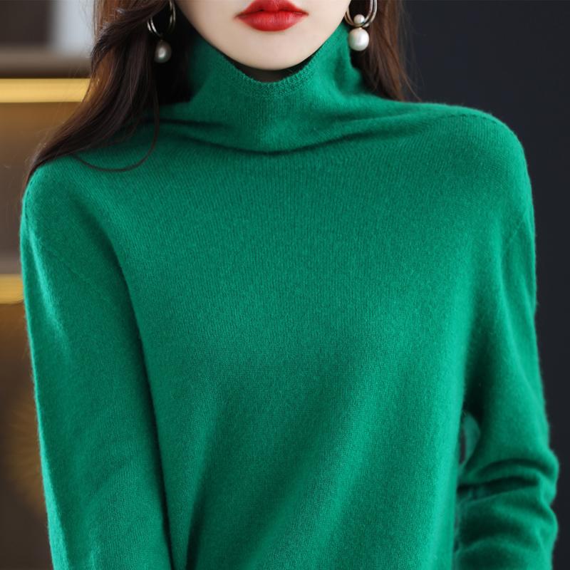 Женский свитер с высоким воротником, кашемир Цинхэ, 30% кашемир, 70% шерсть, зимний вязаный пуловер, осенний свитер, кашемировый свитер