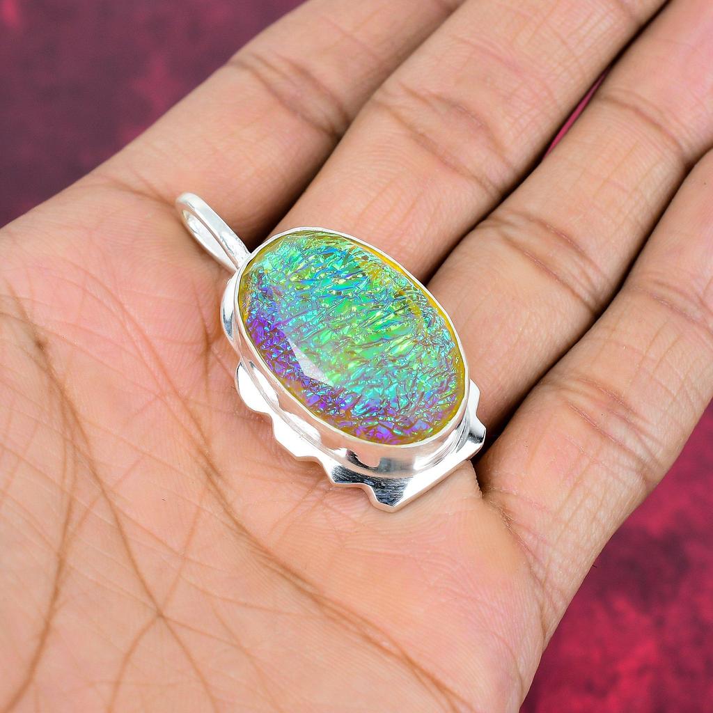 Подвеска из желтого австралийского опала из стерлингового серебра 925 пробы, подвеска из драгоценного камня ручной работы, подарки для жены, абсолютно новая подвеска