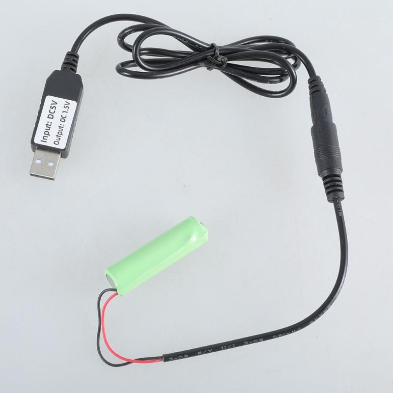 USB 5V2A к 1.5V Кабель питания с муляжом батареи для эмуляторов батарей AA LR6 для электронных игрушек, часов, термометров