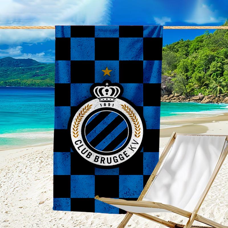 FC Brugge Crest Beach Towel - Soft, Absorbent Microfiber, Lightweight, Ideal for The Beach, Parties, Travel, Camping fan gifts