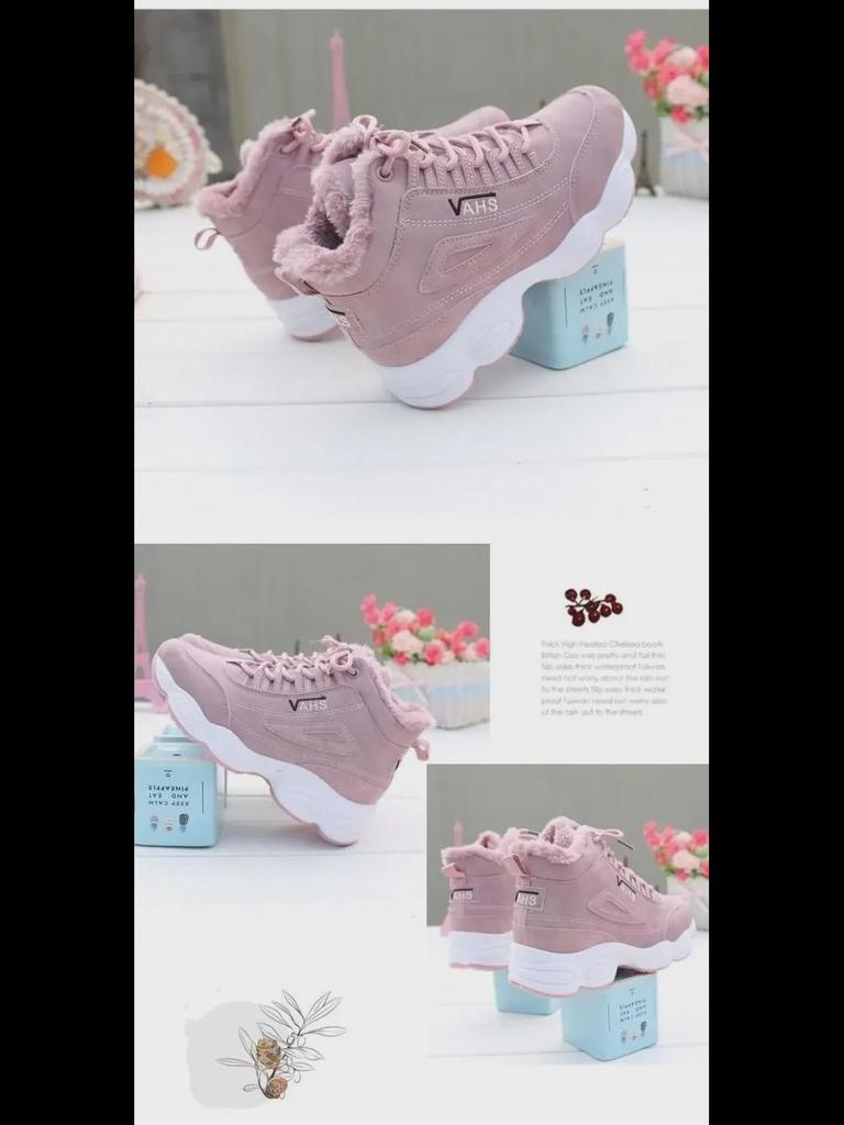 Women's High-Top Velvet Winter Shoes - 2023 Warm, Thick-Soled Casual Sneakers for Students