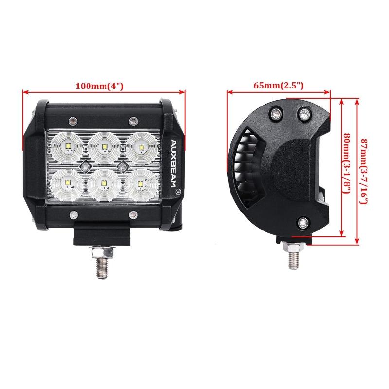 AUXBEAM 1Pair 4inch Dual Row LED Work Lights Pods Light 6000K White Spot/Flood Lamps for SUV ATV UTV Trucks Pickup Boat