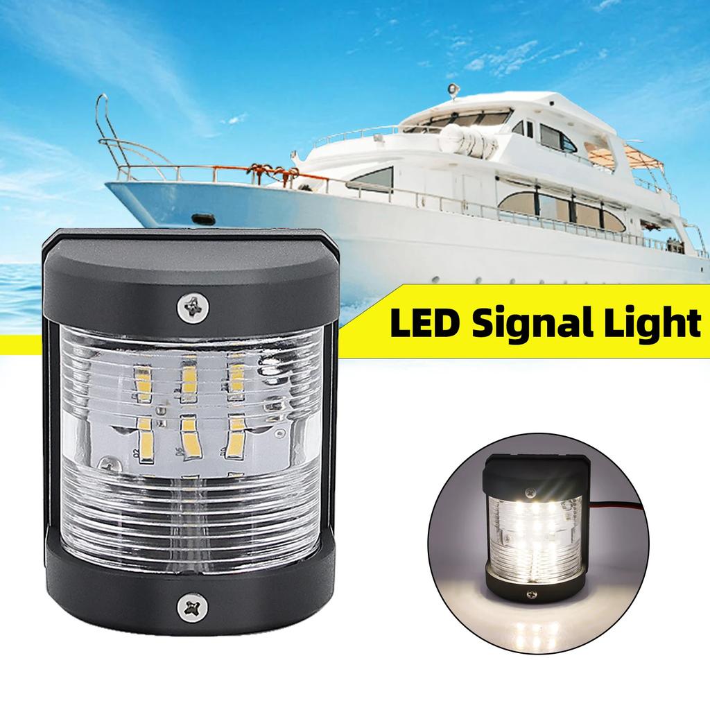 White Light 12V LED Marine Signal Navigation Light Waterproof Signal Light for Marine Boat Yacht Sailing Indicator Lighting
